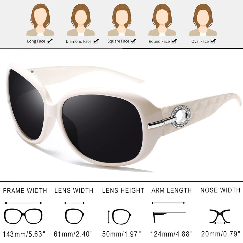 Polarized Sunglasses for Women Trendy Sparkling Oversized Big Composit ...